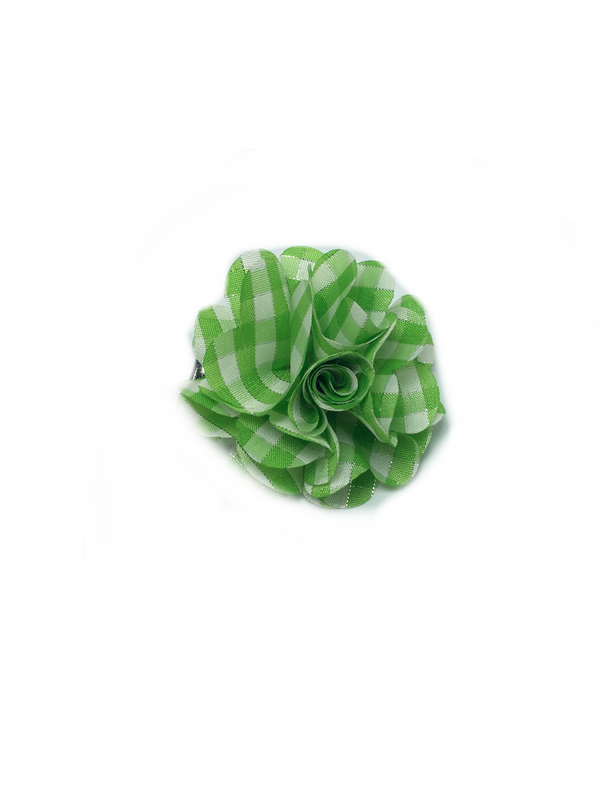 Lime Green & White Check